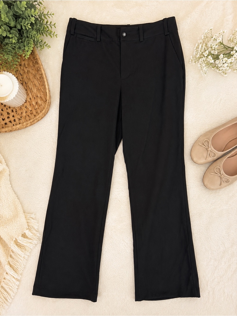 Lauren Ralph Lauren Sanderson Black Straight Leg Dress Pants Size 8